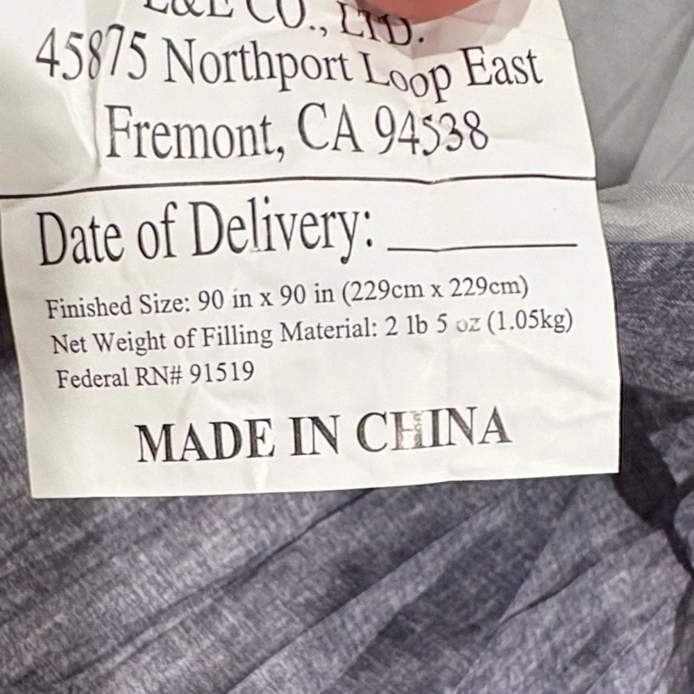 Light Gray / blue Fabric Material comforter and pillowcase